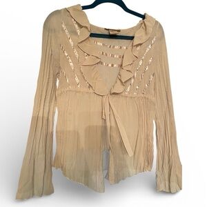 Notations Vintage Beige Ruffled Fairycore Blouse